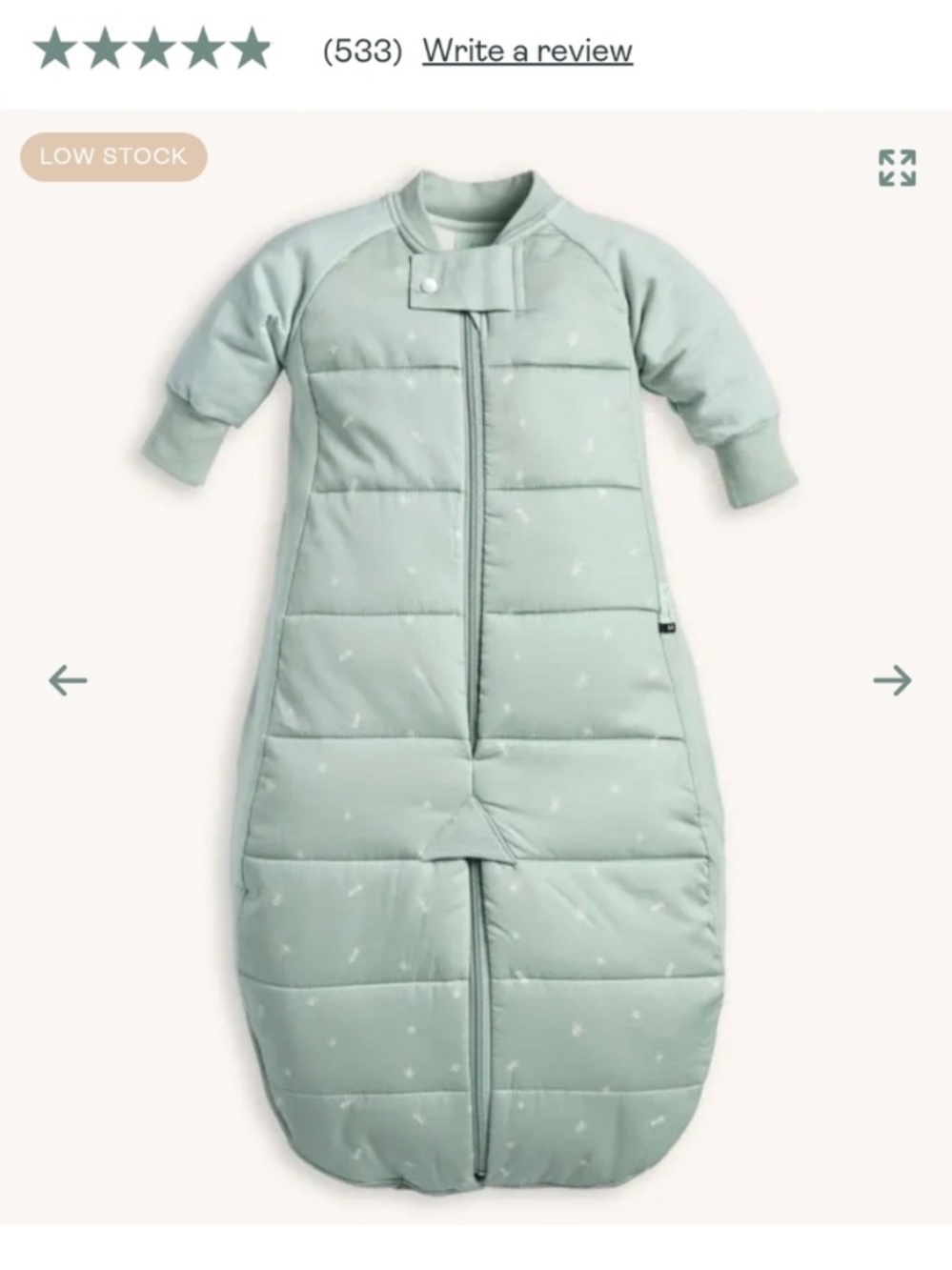 Ergo Pouch Australia Quilted Organic Cotton Baby Sleep Sack 8-24 months